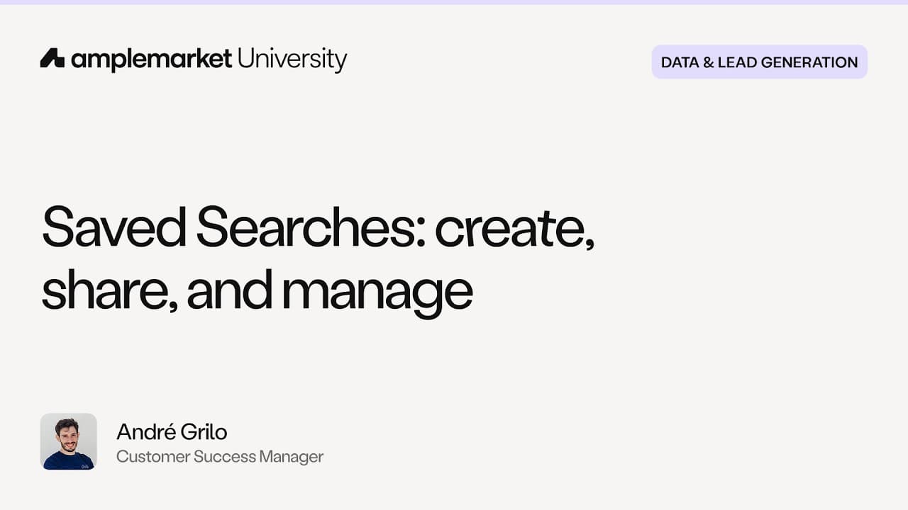 Saved Searches: create, share, and manage