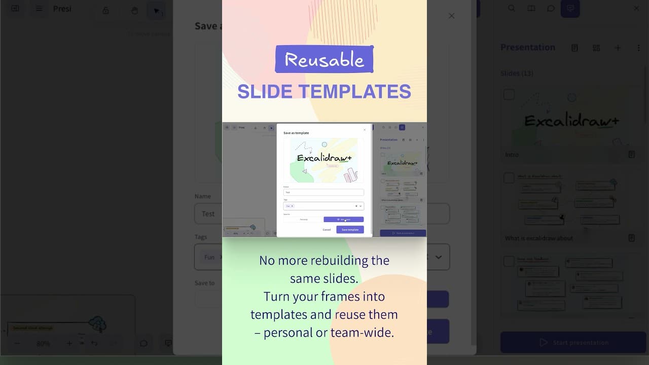 Transform your frames into reusable slides! 🔥 #update #featurerelease #newin #excalidraw #plus