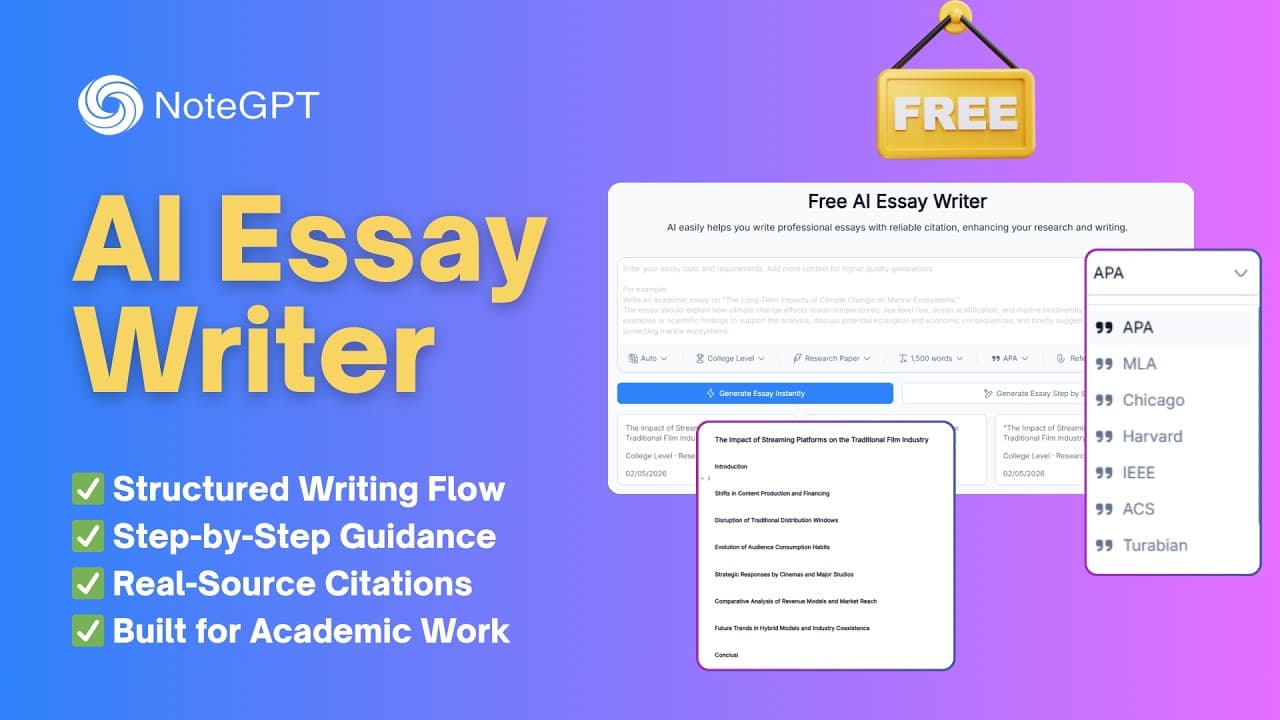 NoteGPT AI Essay Writer | Your AI co-writer for academic and professional research