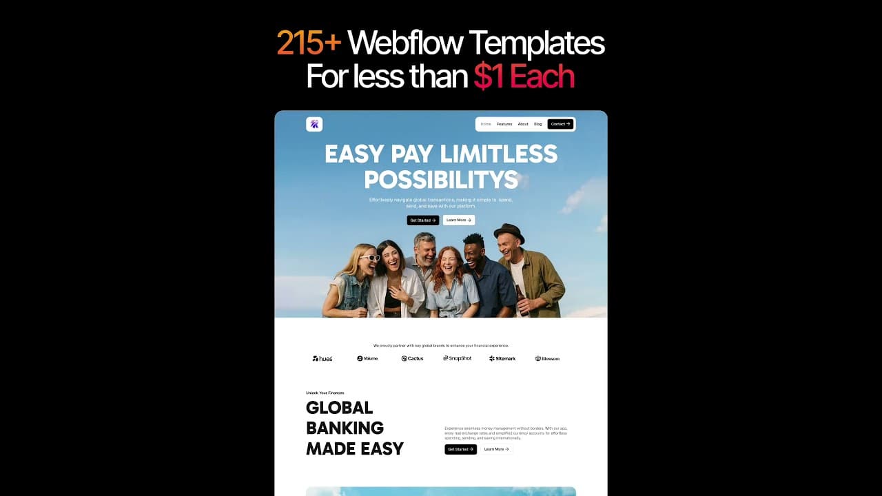 210+ Premium Webflow templates for $69/month