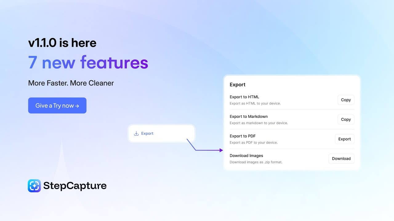 StepCapture v1.1.0 – Powerful New Export Options, Embeds & More!