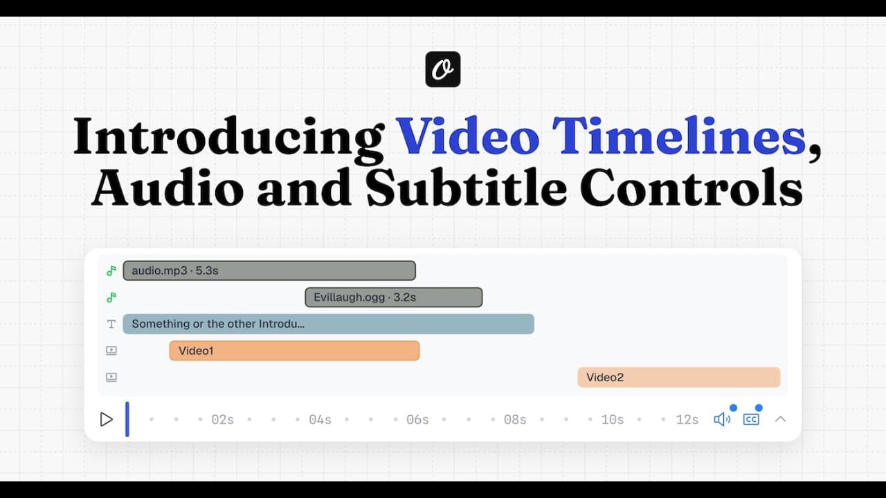 Video Timeline, Audio and Subtitle Controls in Orshot