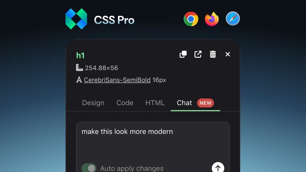 CSS Pro 4 - Instantly edit CSS visually. Any website. No setup.