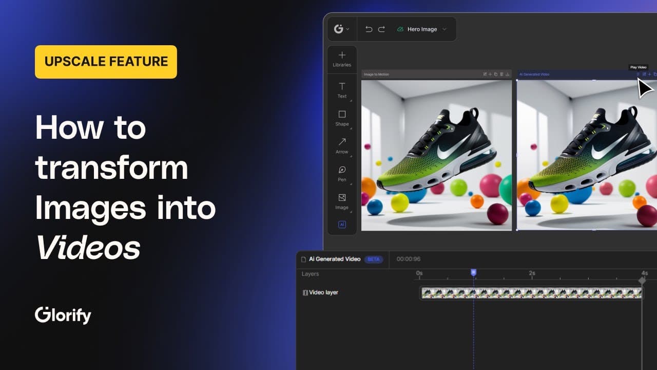 Transform AI Images into Stunning Videos with Glorify's AI Image to Motion Converter!