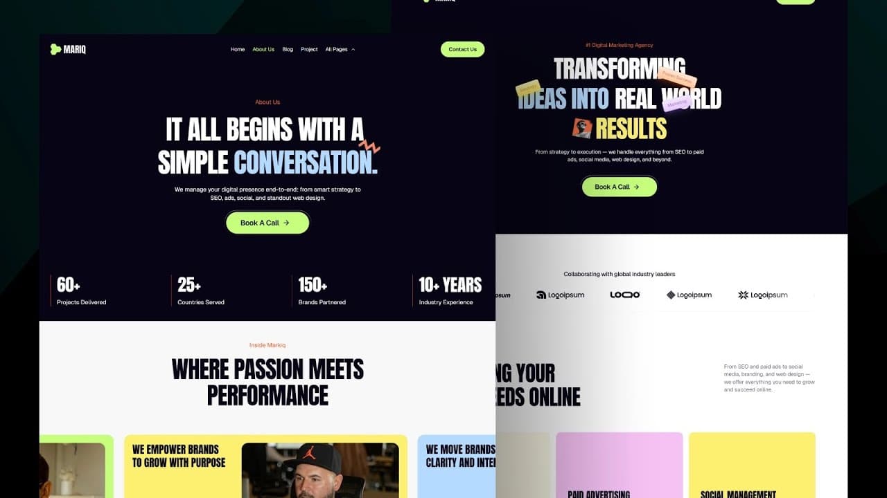 Mariq — Modern Marketing Agency Website Template for Framer & Webflow
