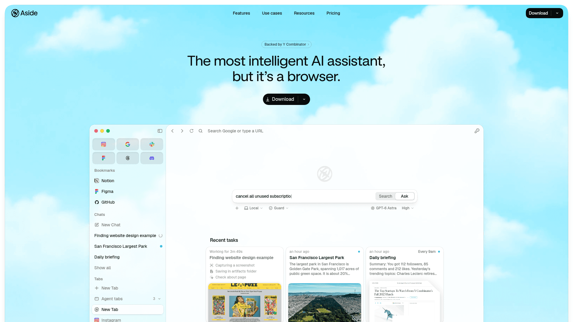 Aside homepage