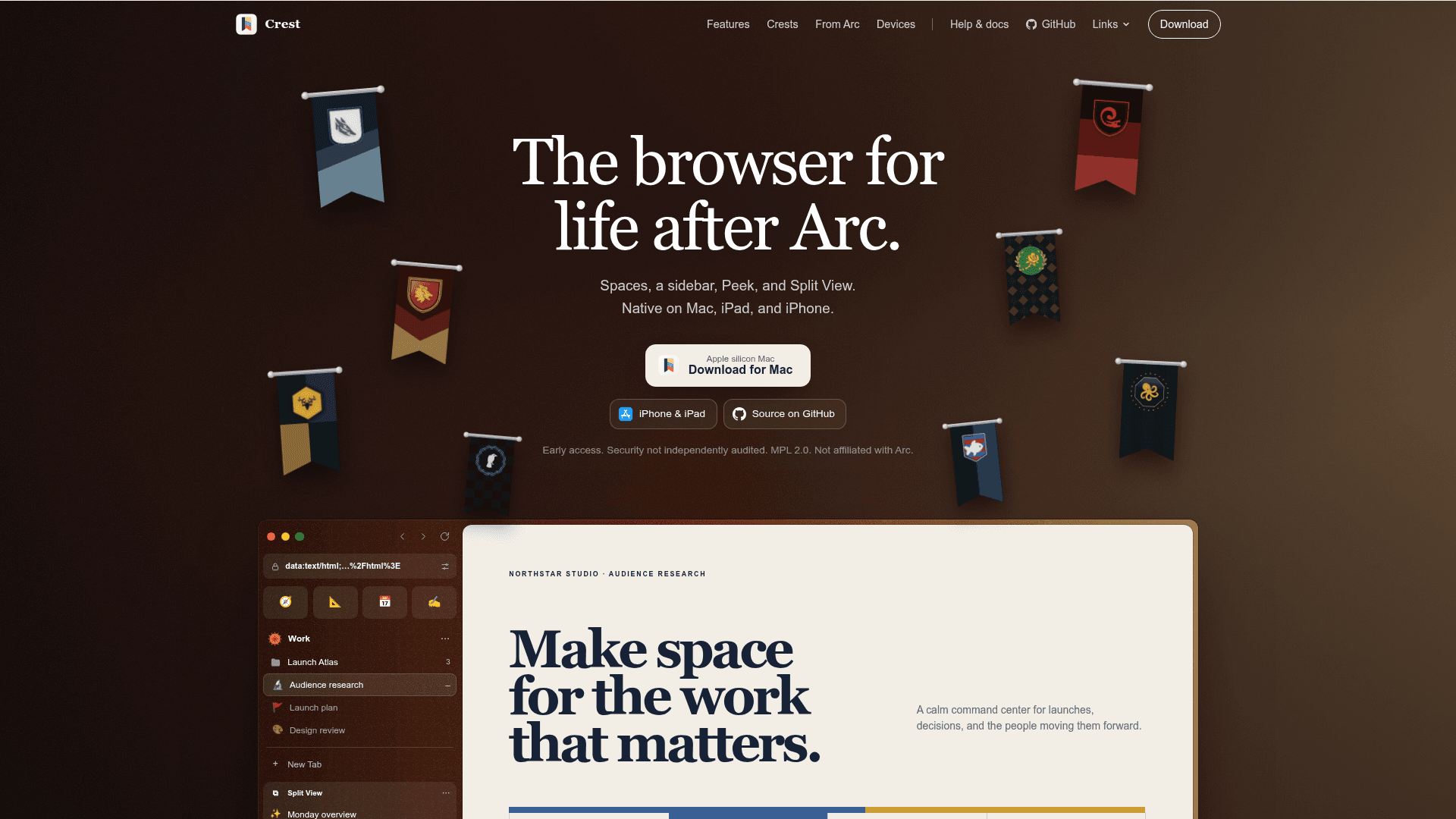 Crest homepage