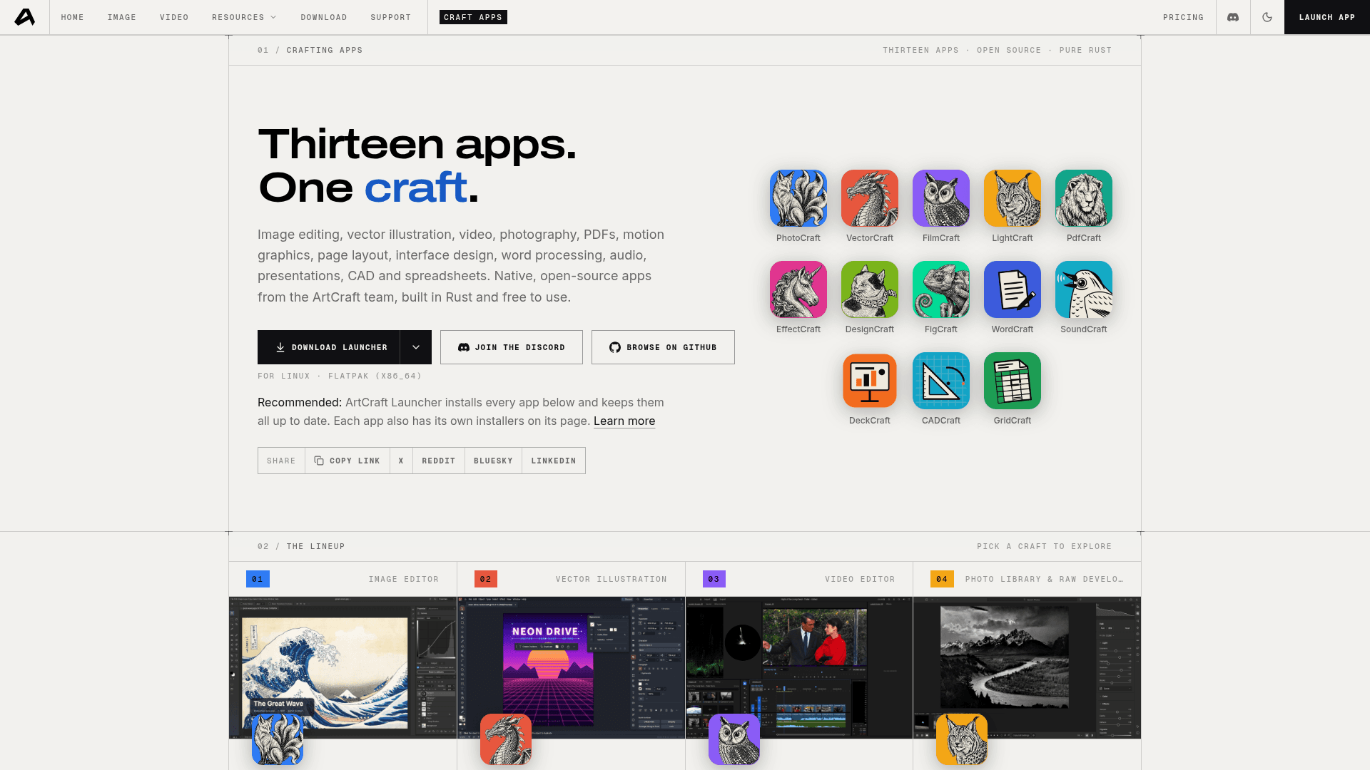 ArtCraft Crafting Apps lineup page