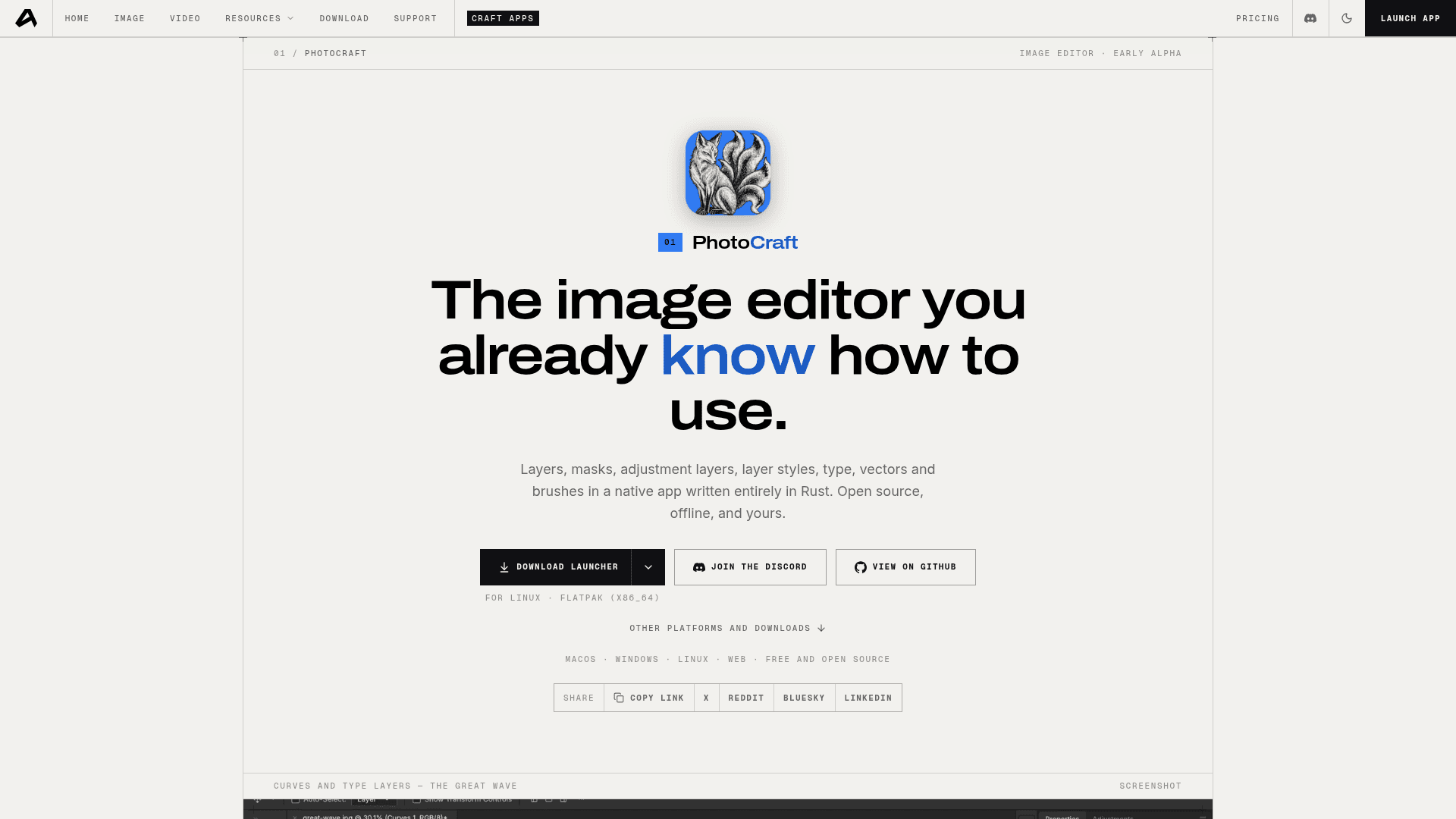 PhotoCraft app page on getartcraft.com