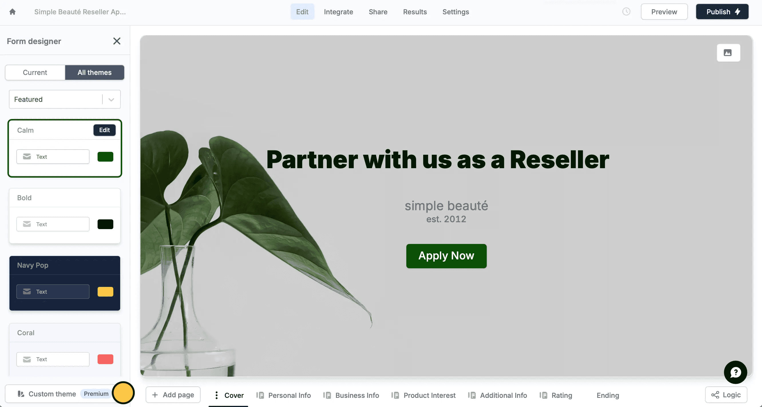 Fillout form builder