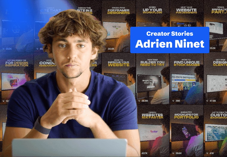 How Adrien Ninet scaled to 60M views per year while growing his design community to 8.6K members