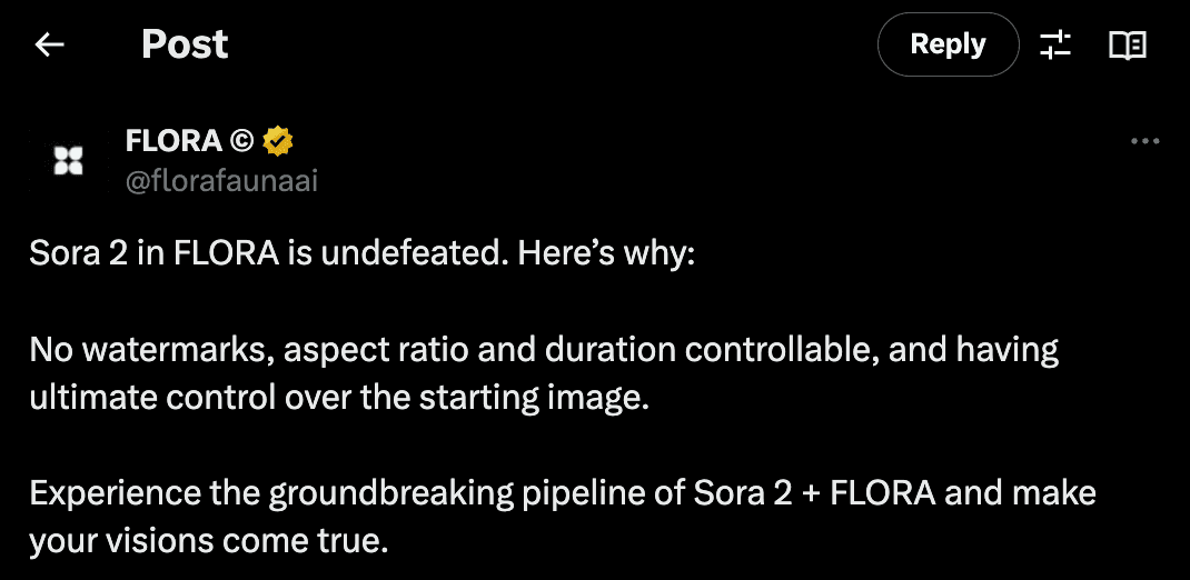 Flora Sora 2 Tweet