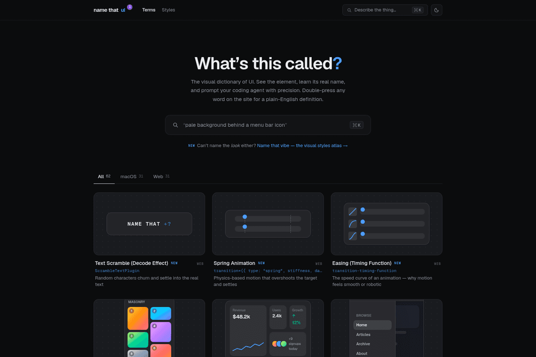 Code Names Ui Name That UI | Toolfolio